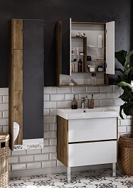 Акватон Мебель для ванной Сканди 70 дуб рустикальный, белая – фотография-3